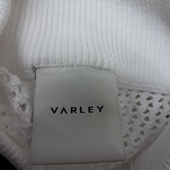 Varley Aurora Half Zip Sweater Women's XS White Activewear Open Knit High Neck - Picture 4 of 10